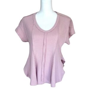 NWT Altar’d State Dusty Pink Waffle Knit Short Sleeve Top - Size XS